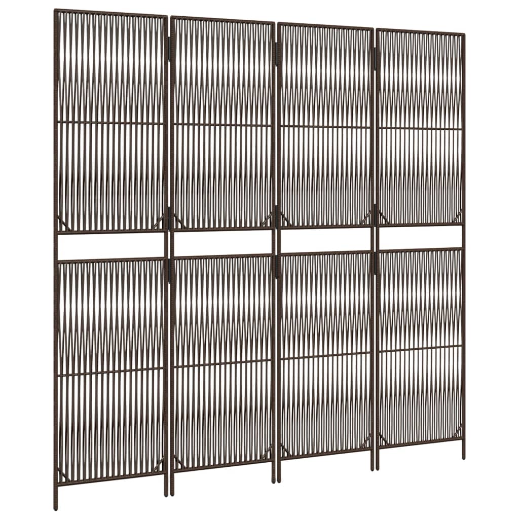 rumdeler 4 paneler polyrattan brun