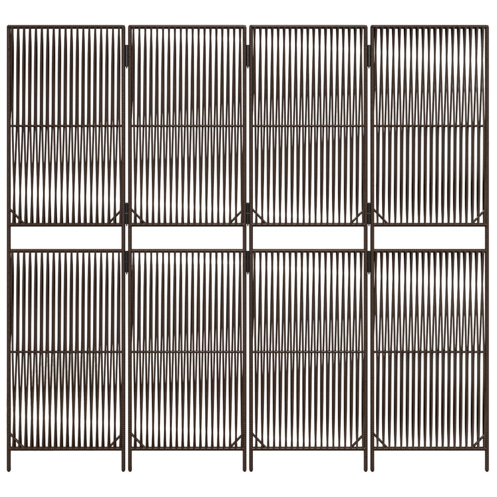 rumdeler 4 paneler polyrattan brun