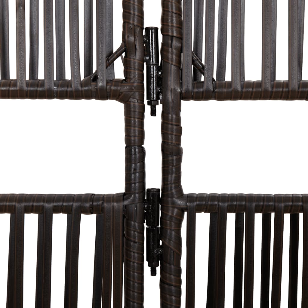 rumdeler 4 paneler polyrattan brun