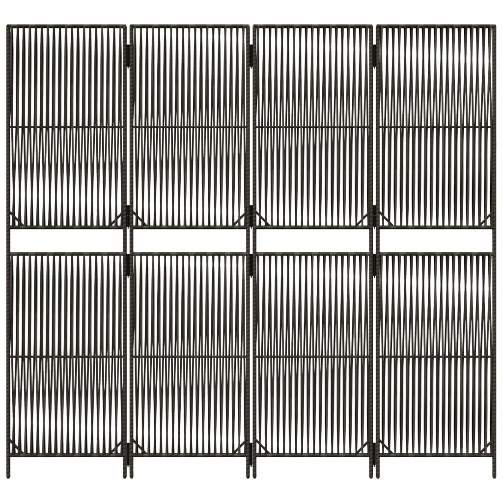 rumdeler 4 paneler polyrattan grå
