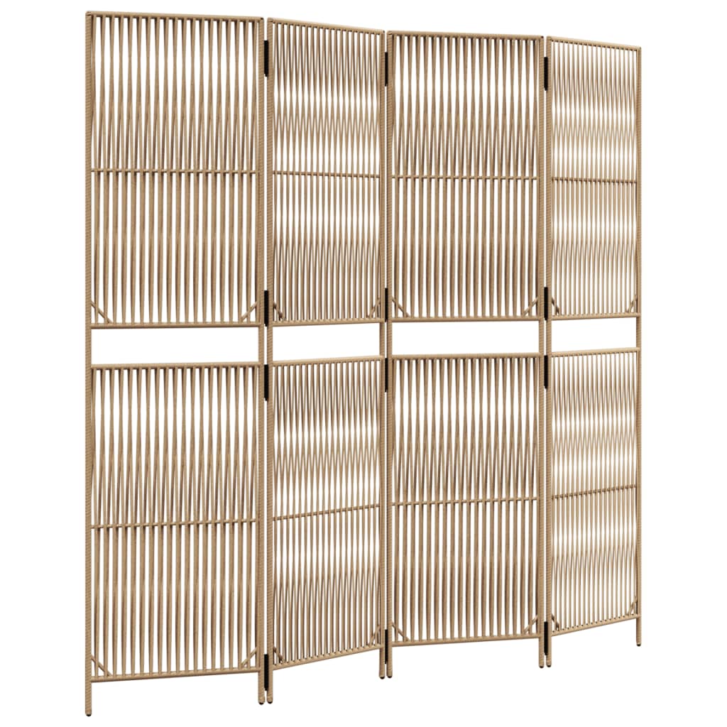 rumdeler 4 paneler polyrattan beige
