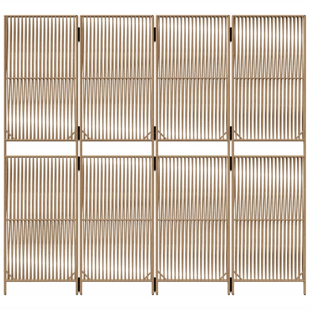 rumdeler 4 paneler polyrattan beige