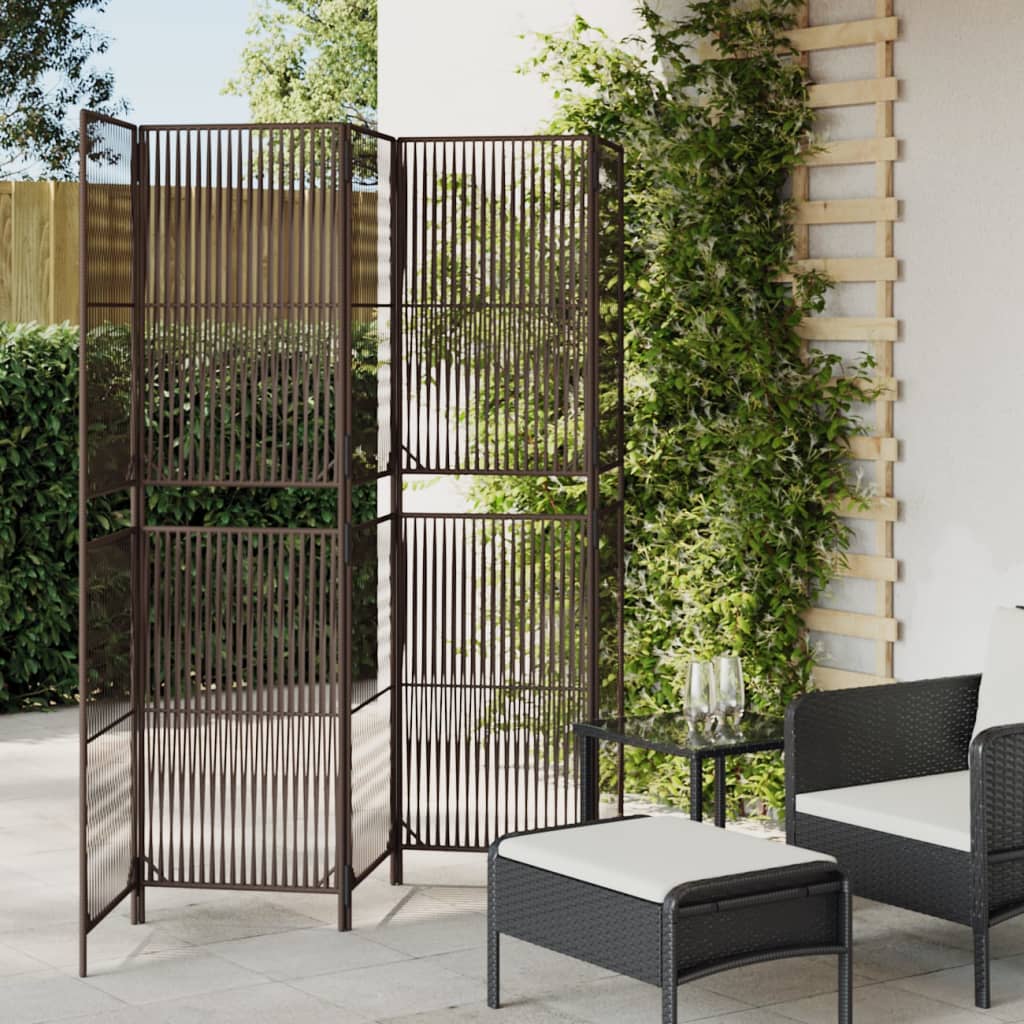 rumdeler 5 paneler polyrattan brun
