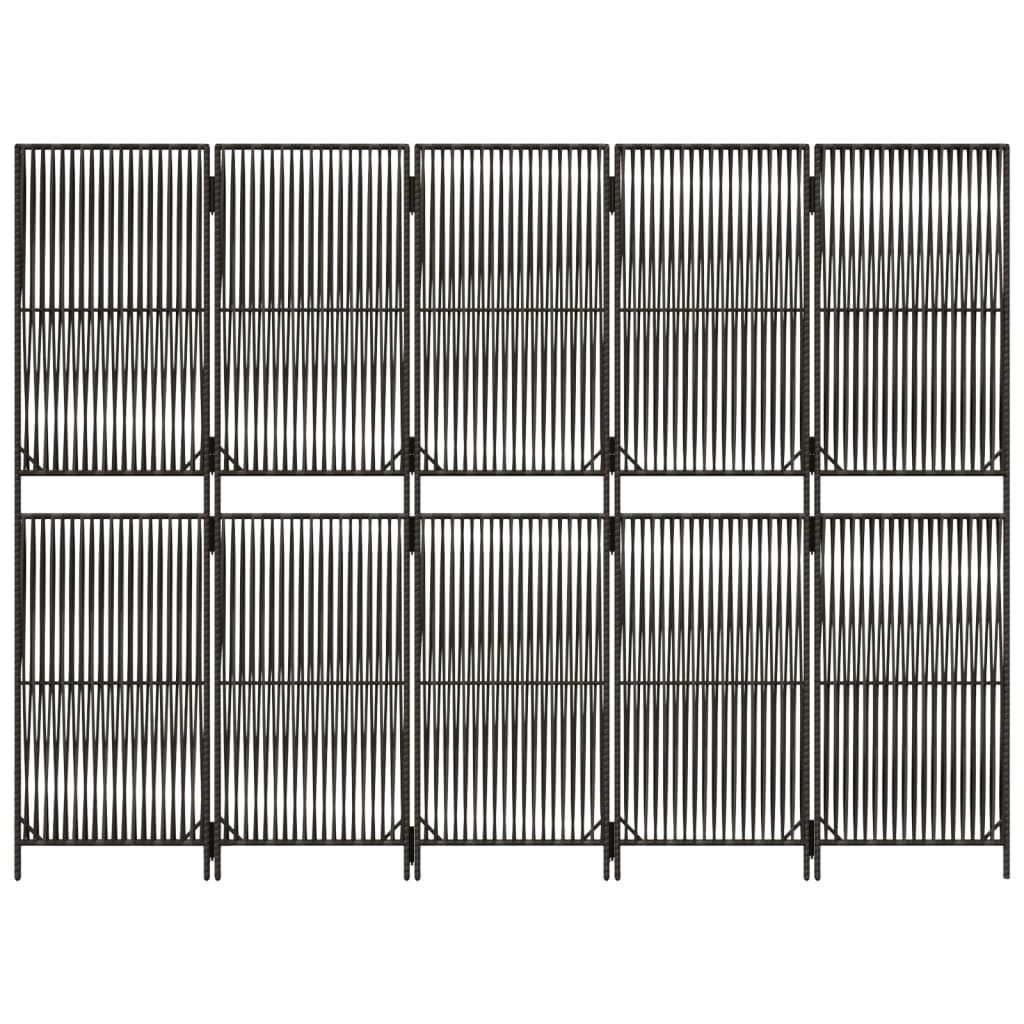 rumdeler 5 paneler polyrattan grå