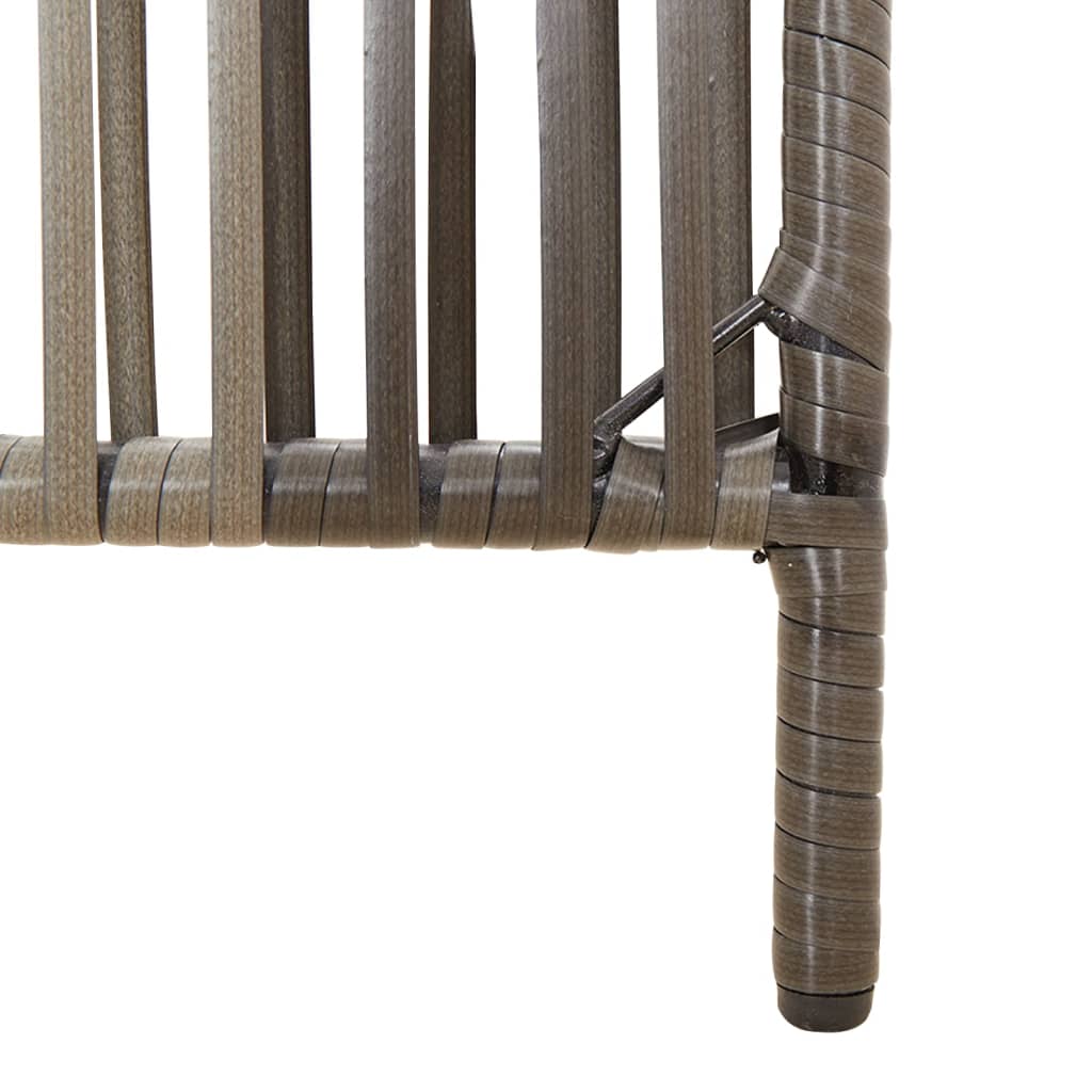 rumdeler 5 paneler polyrattan grå