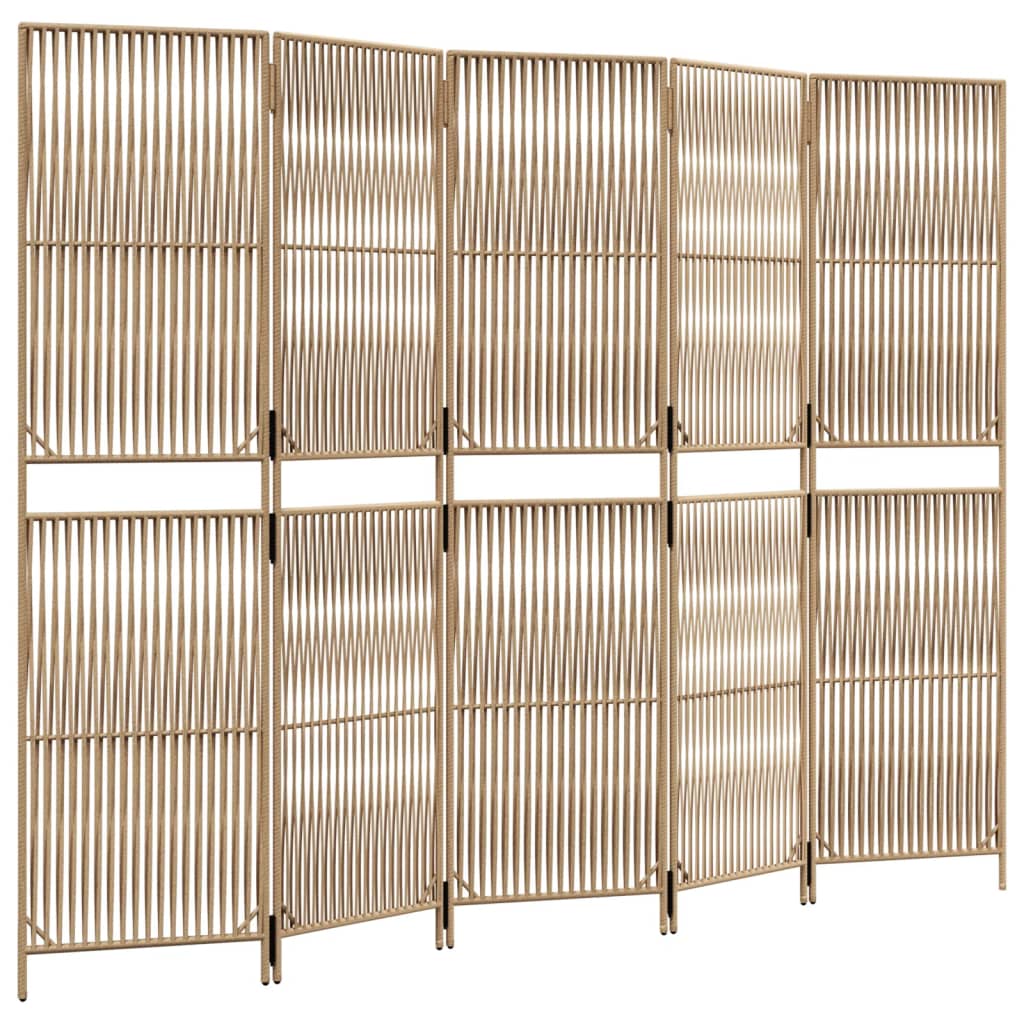 rumdeler 5 paneler polyrattan beige
