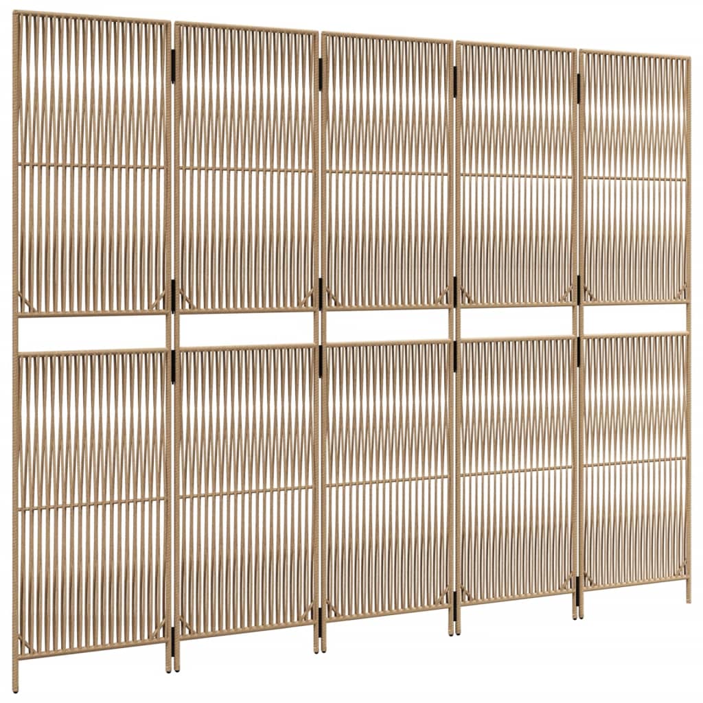 rumdeler 5 paneler polyrattan beige