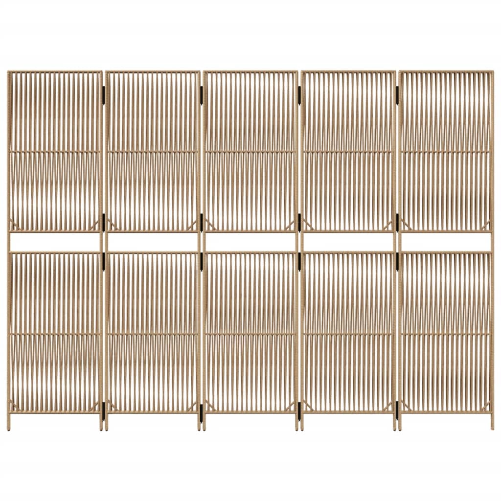 rumdeler 5 paneler polyrattan beige
