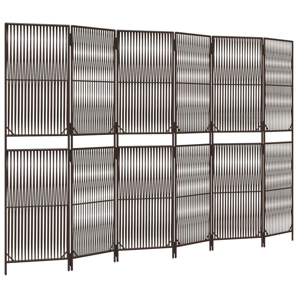 rumdeler 6 paneler polyrattan brun
