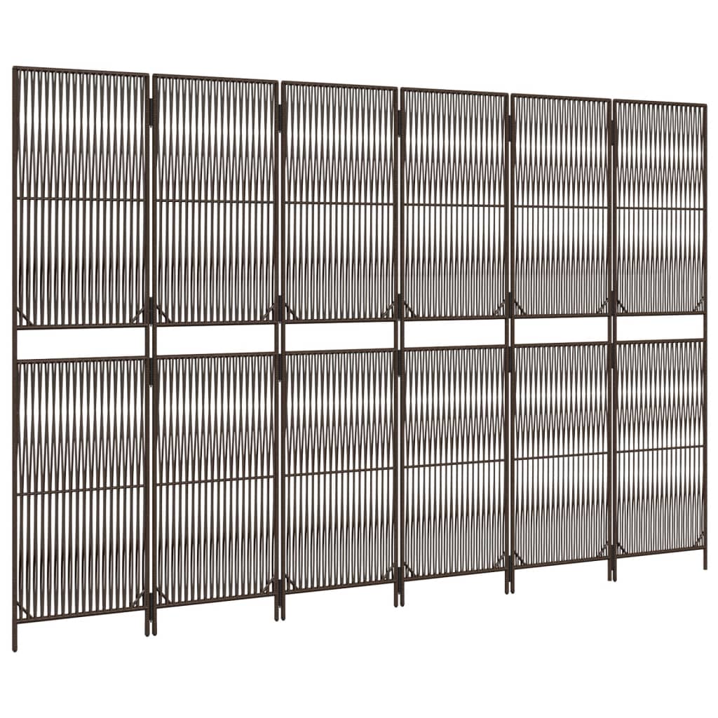 rumdeler 6 paneler polyrattan brun