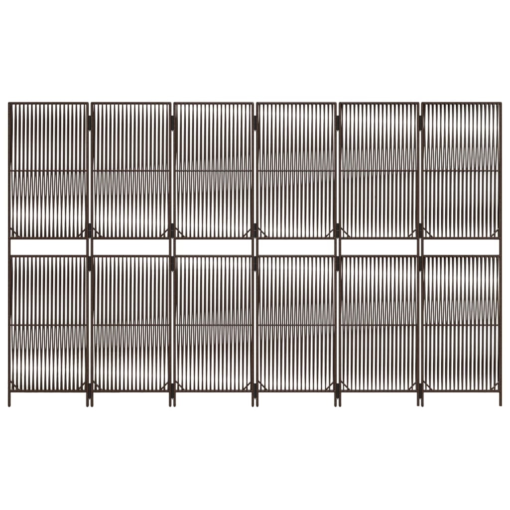 rumdeler 6 paneler polyrattan brun