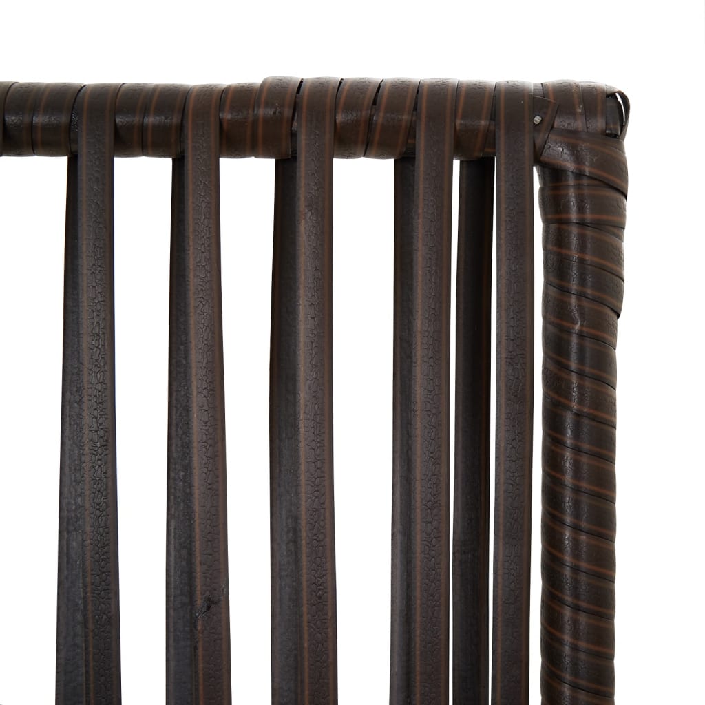 rumdeler 6 paneler polyrattan brun