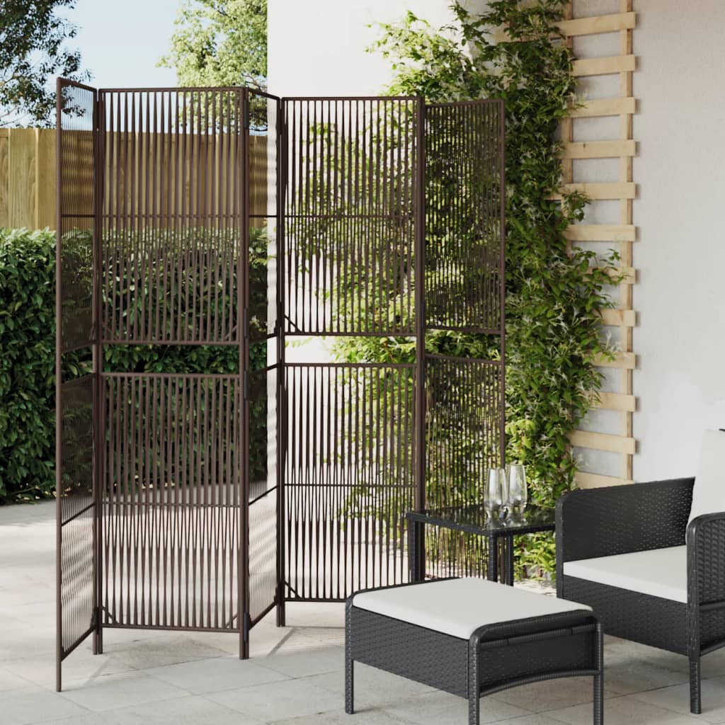rumdeler 6 paneler polyrattan brun