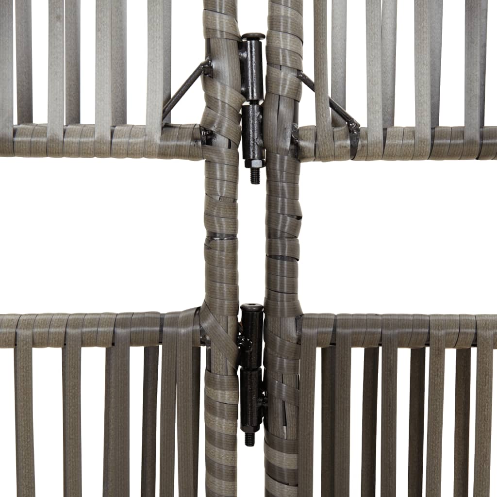rumdeler 6 paneler polyrattan grå