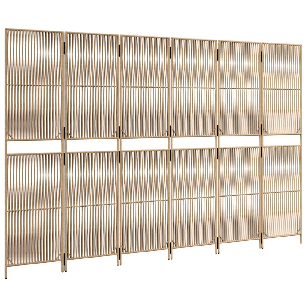 rumdeler 6 paneler polyrattan beige
