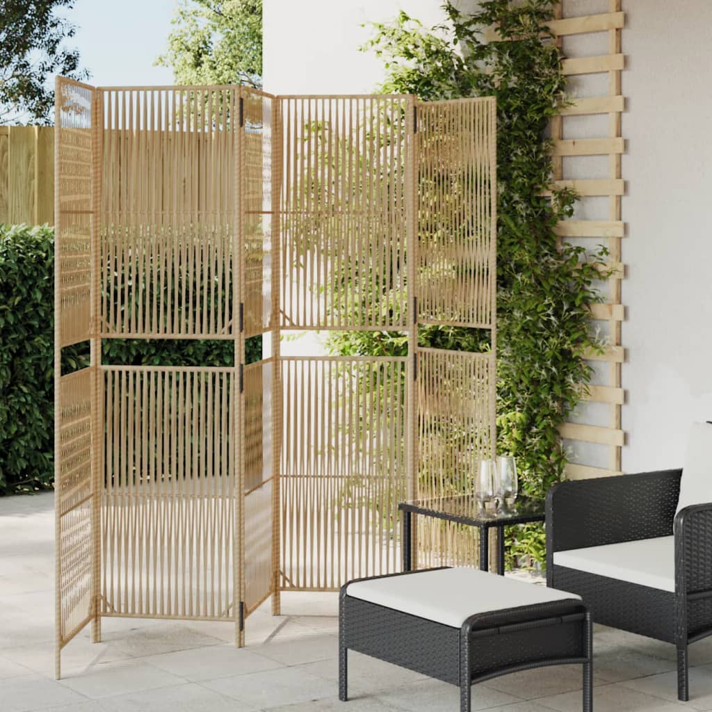 rumdeler 6 paneler polyrattan beige