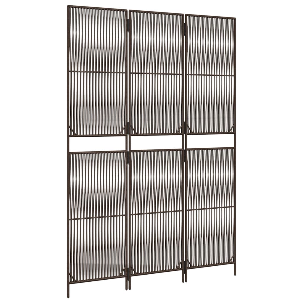 rumdeler 3 paneler polyrattan brun