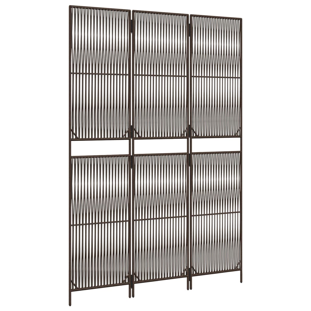 rumdeler 3 paneler polyrattan brun