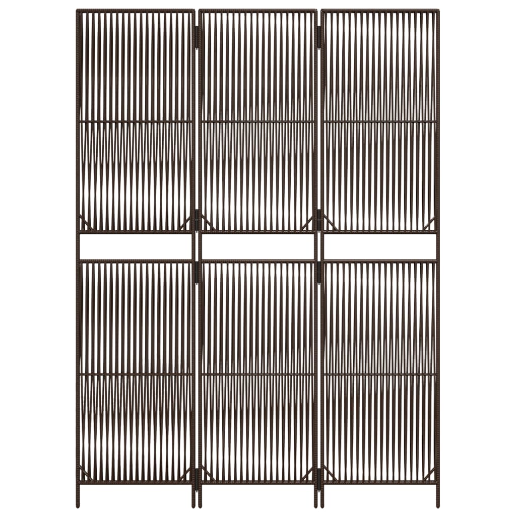 rumdeler 3 paneler polyrattan brun