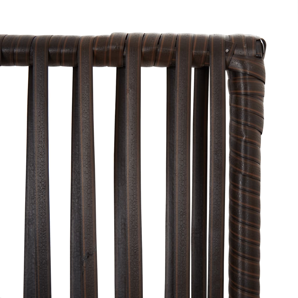 rumdeler 3 paneler polyrattan brun