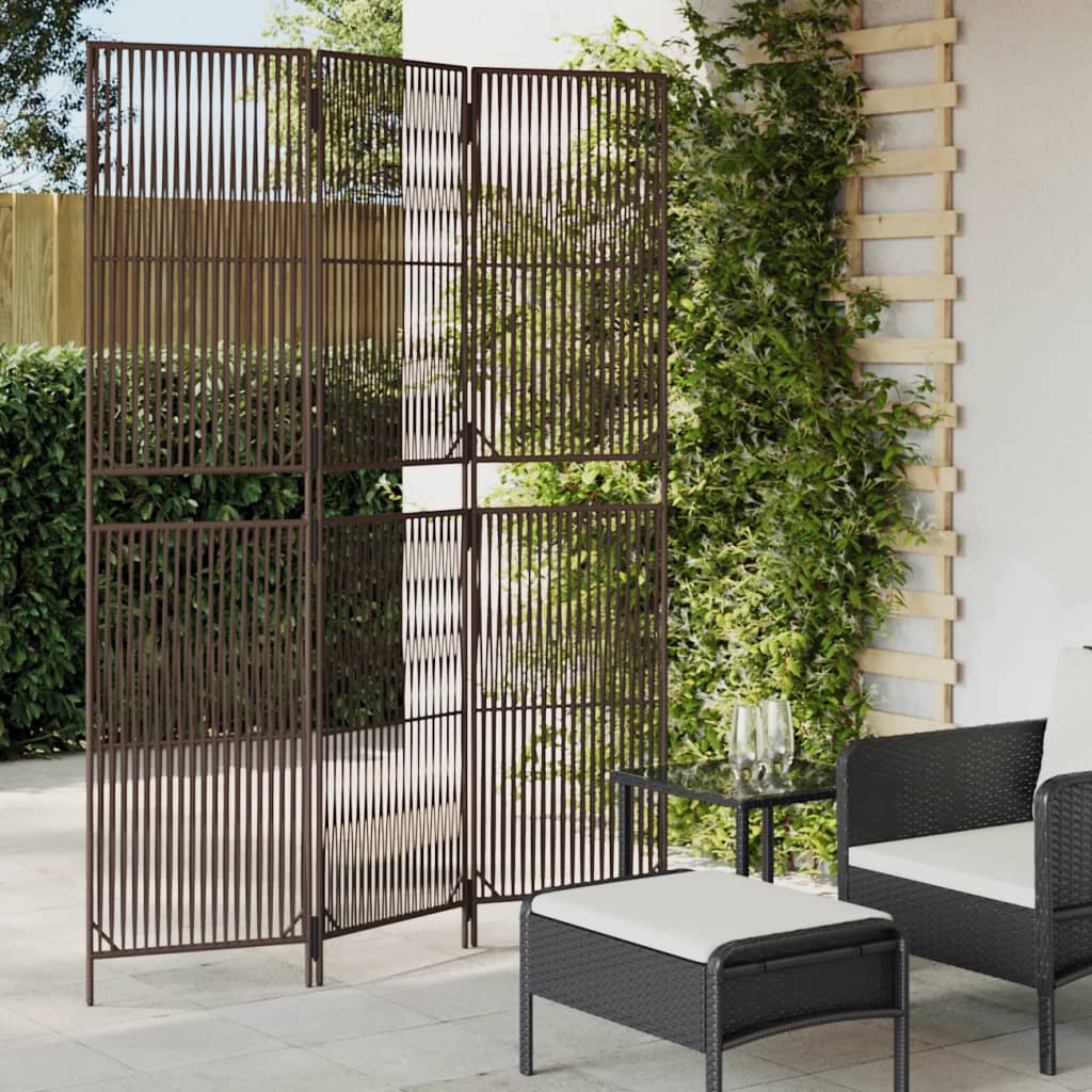 rumdeler 3 paneler polyrattan brun