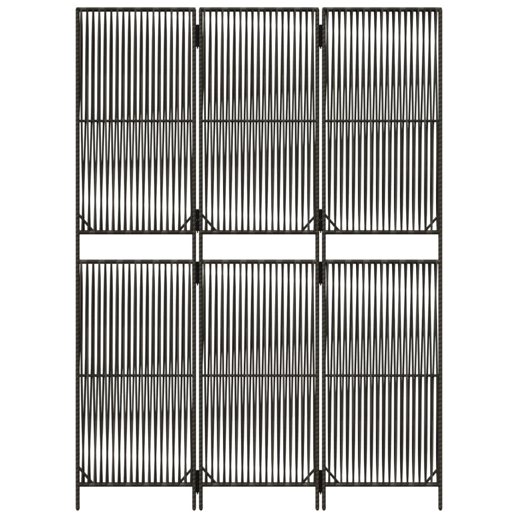 rumdeler 3 paneler polyrattan grå