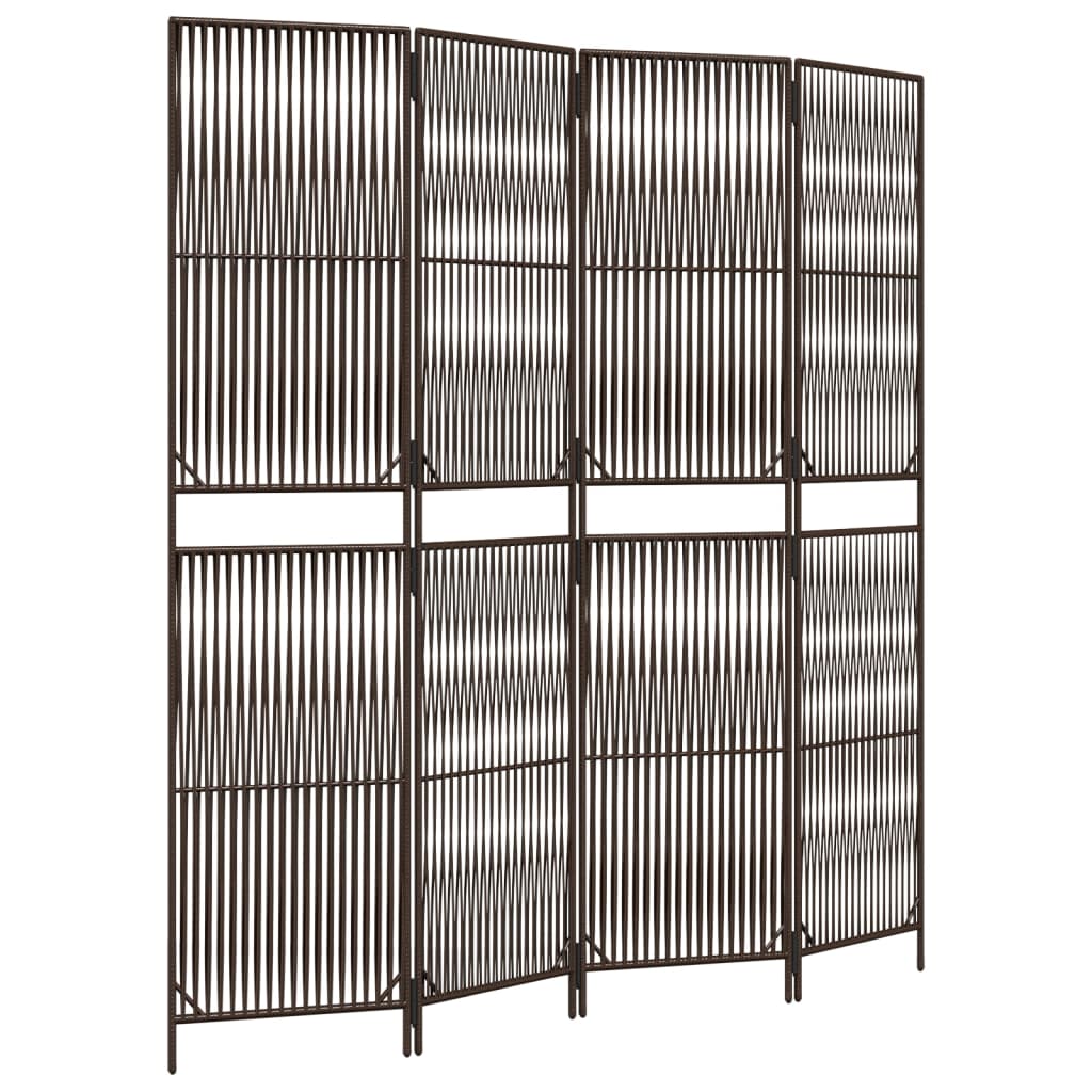 rumdeler 4 paneler polyrattan brun