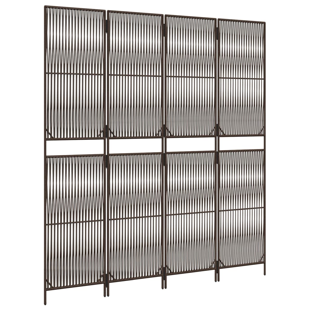 rumdeler 4 paneler polyrattan brun