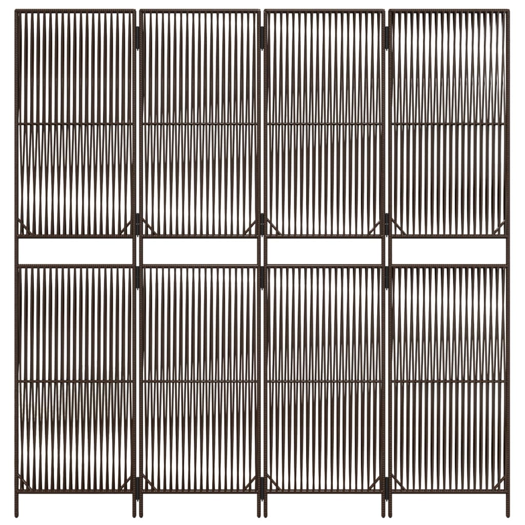 rumdeler 4 paneler polyrattan brun
