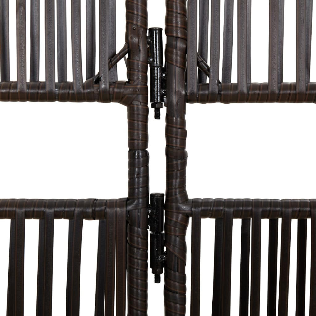 rumdeler 4 paneler polyrattan brun