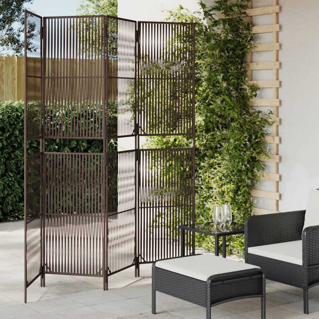 rumdeler 4 paneler polyrattan brun