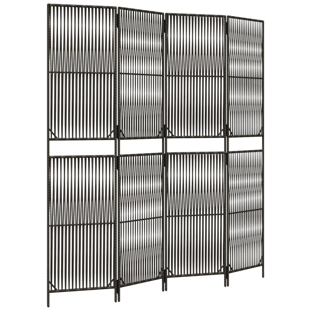rumdeler 4 paneler polyrattan grå