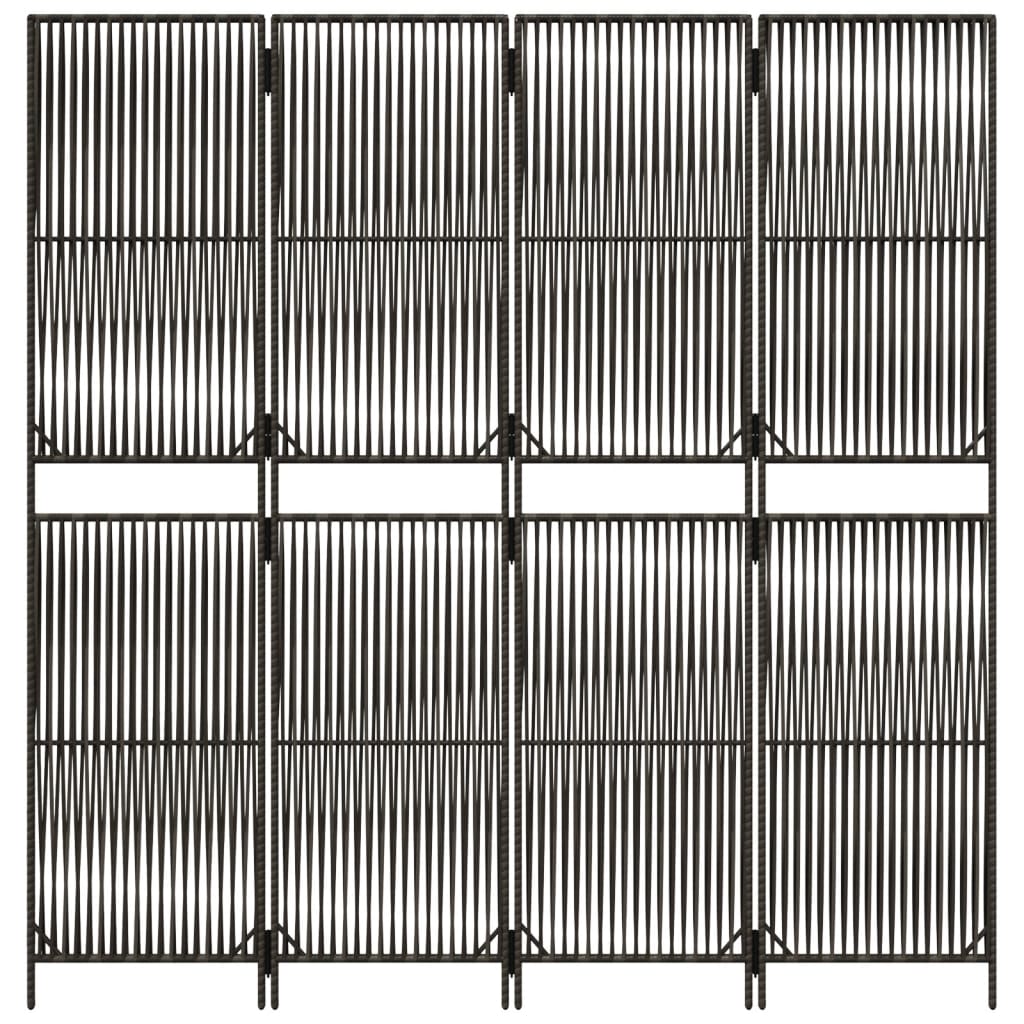 rumdeler 4 paneler polyrattan grå