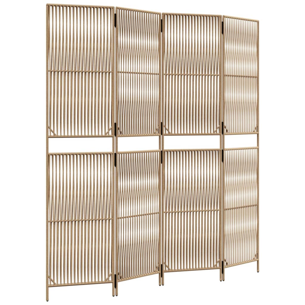 rumdeler 4 paneler polyrattan beige