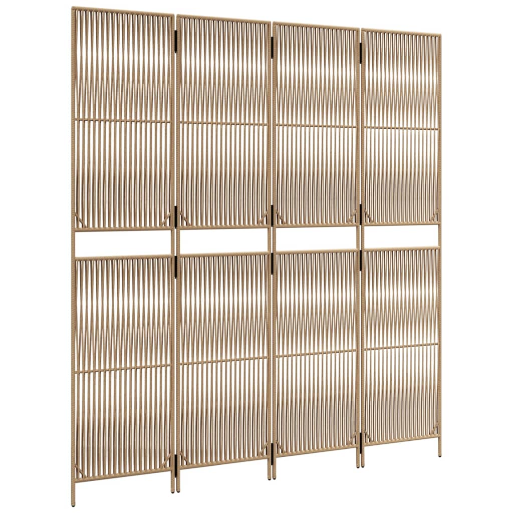 rumdeler 4 paneler polyrattan beige