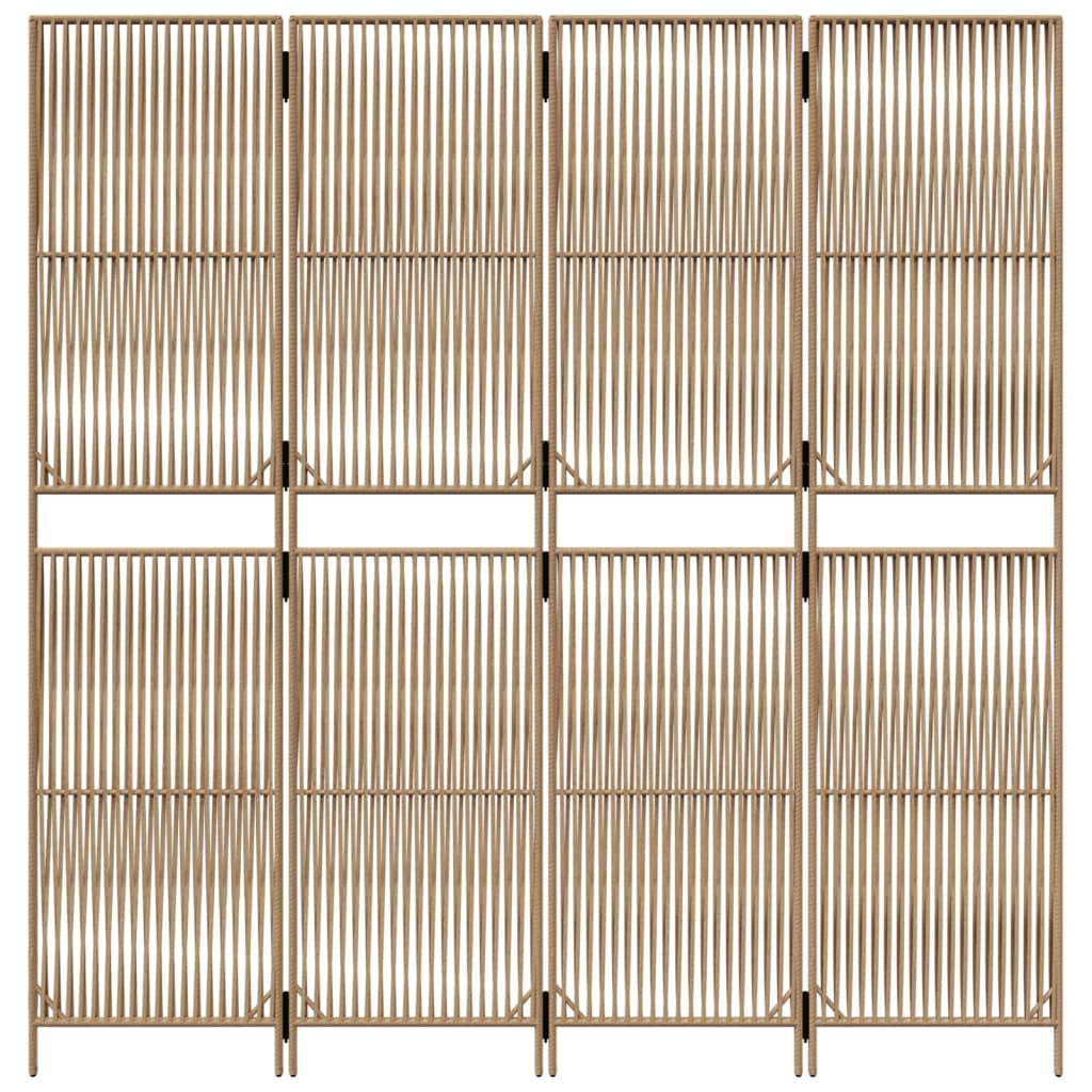 rumdeler 4 paneler polyrattan beige