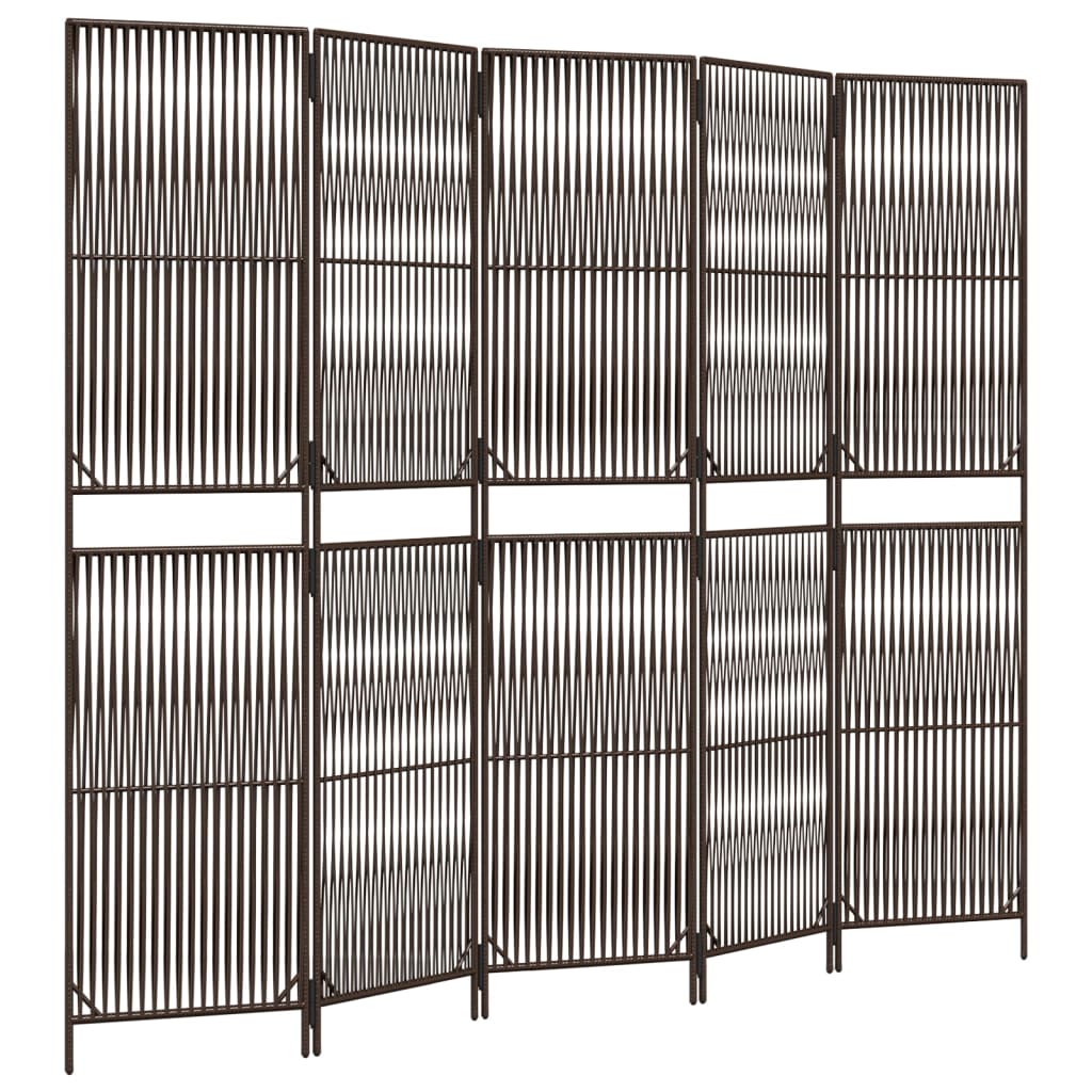 rumdeler 5 paneler polyrattan brun