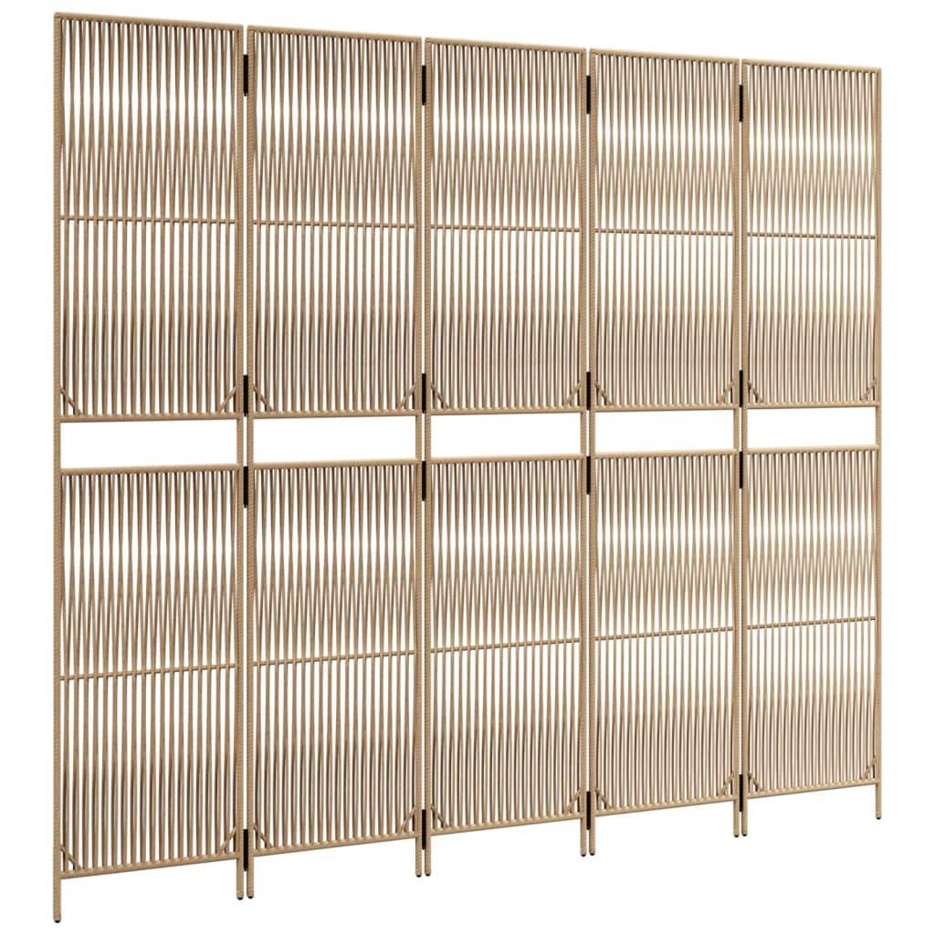 rumdeler 5 paneler polyrattan beige