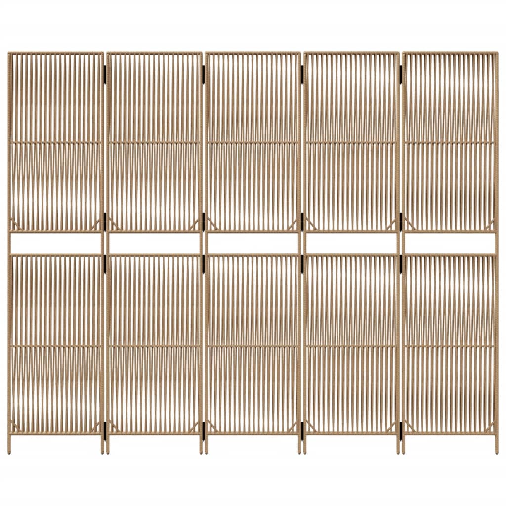 rumdeler 5 paneler polyrattan beige