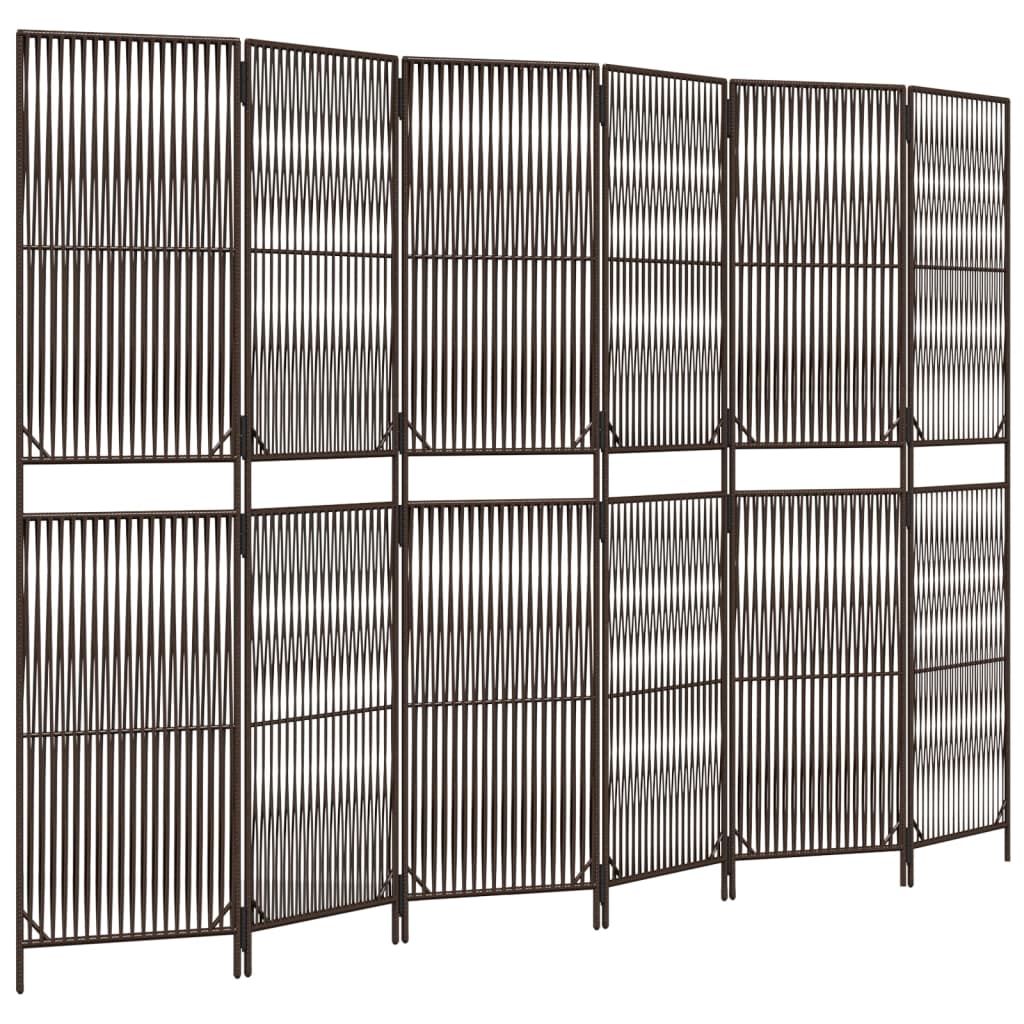 rumdeler 6 paneler polyrattan brun
