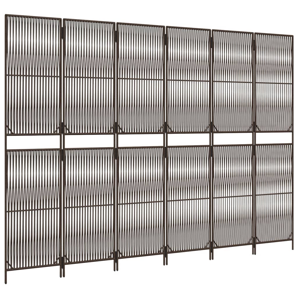 rumdeler 6 paneler polyrattan brun