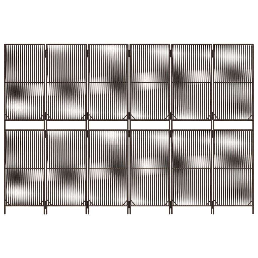 rumdeler 6 paneler polyrattan brun