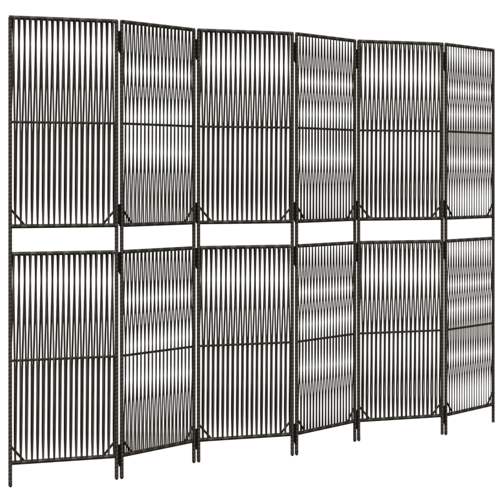 rumdeler 6 paneler polyrattan grå