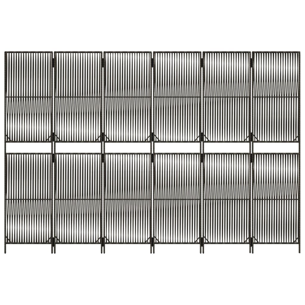 rumdeler 6 paneler polyrattan grå