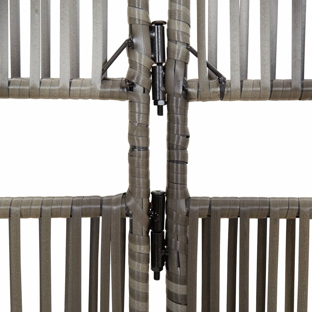 rumdeler 6 paneler polyrattan grå