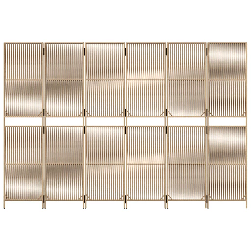 rumdeler 6 paneler polyrattan beige