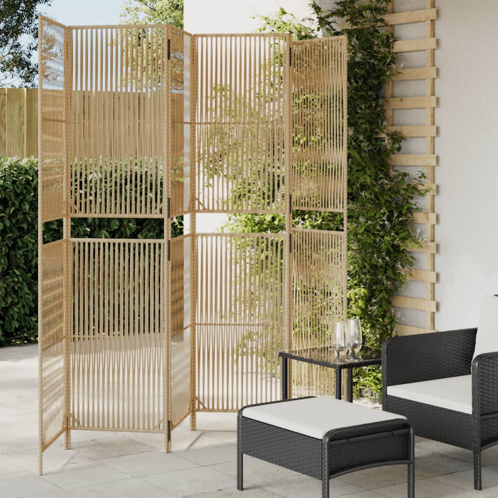 rumdeler 6 paneler polyrattan beige