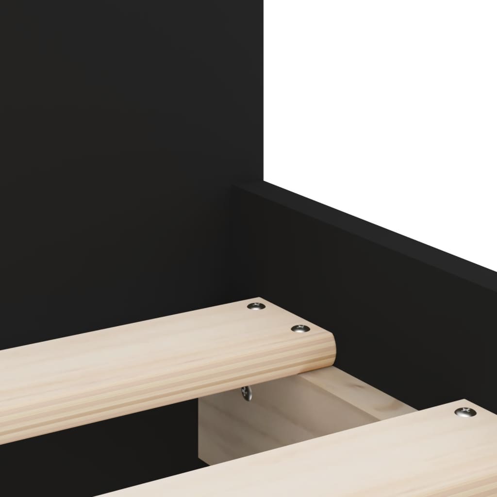 sengestel med skuffer 100x200 cm sort