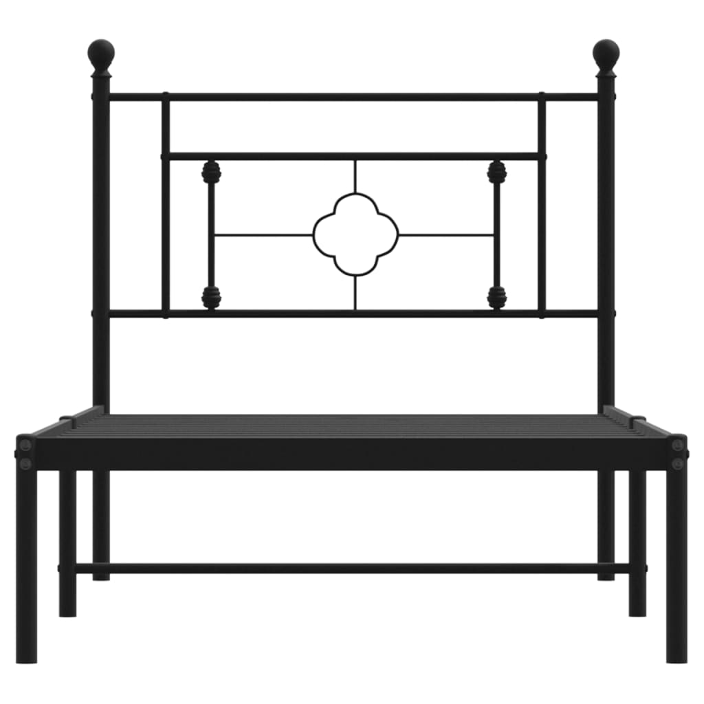 sengeramme med sengegavl 100x190 cm metal sort