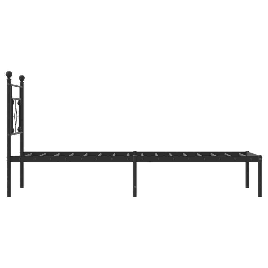 sengeramme med sengegavl 100x190 cm metal sort